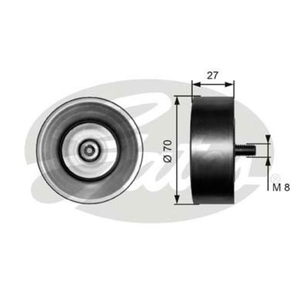 Gates Umlenk FüHrungsrolle Keilrippenriemen FüR BMW X3 3.0D 2.0D 3.0Sd T36294-image