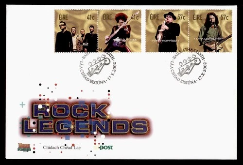 DR WHO 2002 IRELAND FDC MUSIC ROCK LEGENDS COMBO M77312
