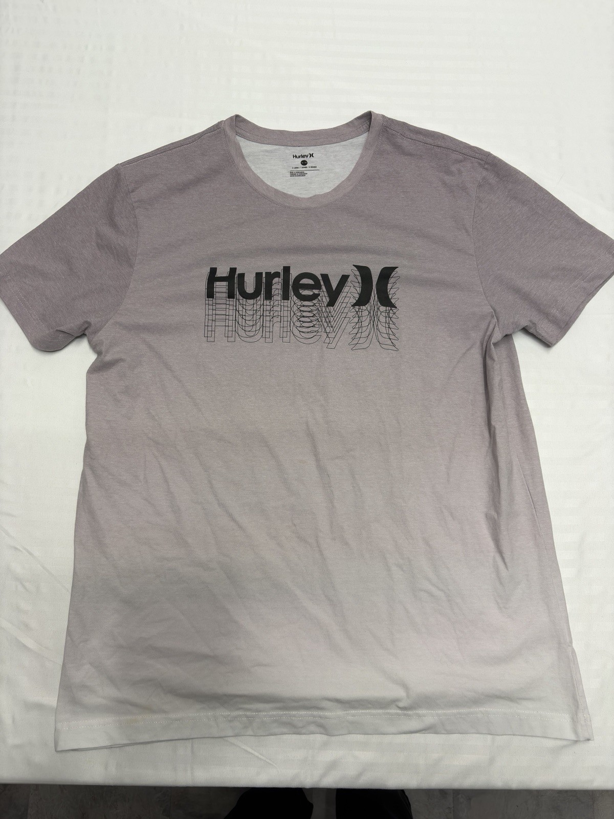 Hurley Purple Crew Neck Cotton Logo T-Shirt Men's XL Premium Fit Short Sleeve