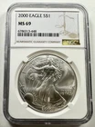 2000 $1 American Eagle NGC MS69 1 oz .999 Fine Silver US Bullion Coin