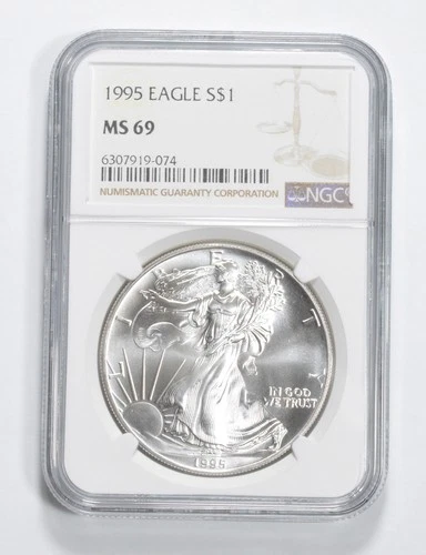 MS69 1995 American Silver Eagle NGC Brown Label *9561