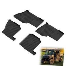TPE Floor Mats for Polaris Ranger XP 1000 Crew 2019-2025, 4PCS Front  Rear