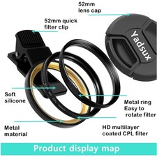 HD CPL Polarizer Lens Filter for iPhone Samsung Smartphones