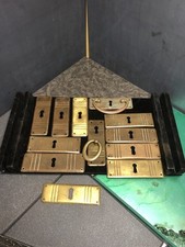 Konvolut Messing alter Möbel Beschlag Blende, ca. 1900 