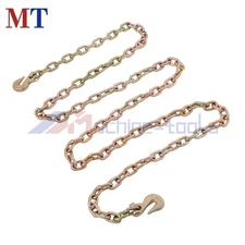 5/16" × 12' Chain 4700 Lbs Transport Binder G70 Grade 70 Truck With Grab Hooks