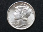 1939 Mercury Dime FB Brilliant Uncirculated 90% Silver Winged Liberty Head 10C