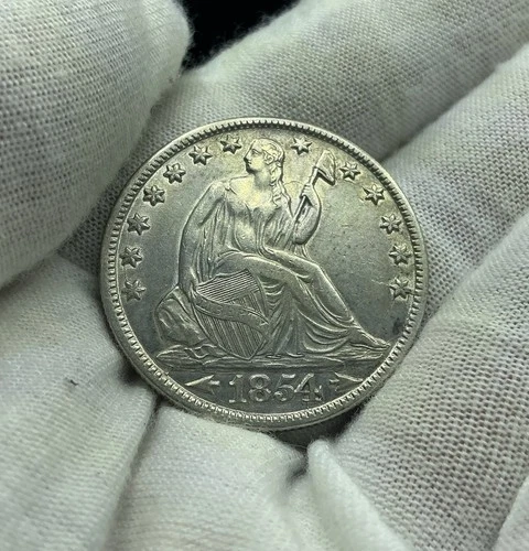 Raw 1854-O Seated Liberty Half Dollar - AU Details - Lt Toning - M349