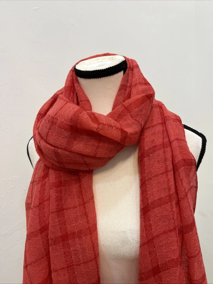 Nordstrom TARNISH Lana Coral Bufanda 78”x 26” Naranja Foto 3 de 4