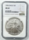 1996 $1 American Eagle NGC MS69 1 oz .999 Fine Silver US Bullion Coin
