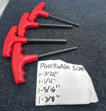 Pittsburgh T-Handle Hex Key Wrench, Sizes 3/8", 5/16", 1/4", 7/32"
