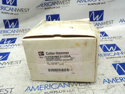 New Cutler Hammer C25HNE3120A 3 Phase 120A Definite Purpose Contactor 120V Coil