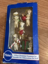 Vintage Pillsbury Doughboy Christmas Ornament Set Of 5 2007 Kurt S Adler