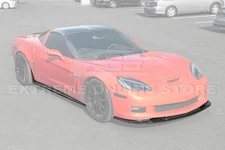 For 05-13 Corvette C6 Wide Body ZR1 CARBON FIBER Front Splitter Side Skirts Pair