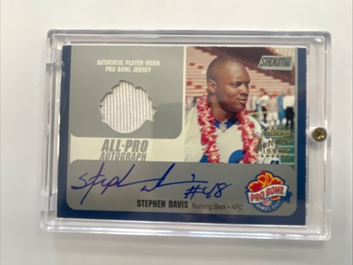 2000 Stadium Club Pro Bowl Jerseys-All Pro Autographs Stephen Davis APA4 RARE!! - Picture 2 of 8