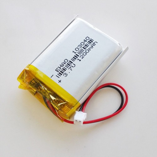 1x 3.7V 1200mAh Lipo Rechargeable Battery 103040 JST 2P 1.5mm Plug For DVD GPS - Picture 7 of 7