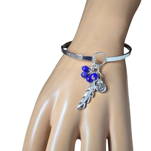 Vera Bradley Women's Silver Plated Blue Bangle Cuff Bracelet NWT