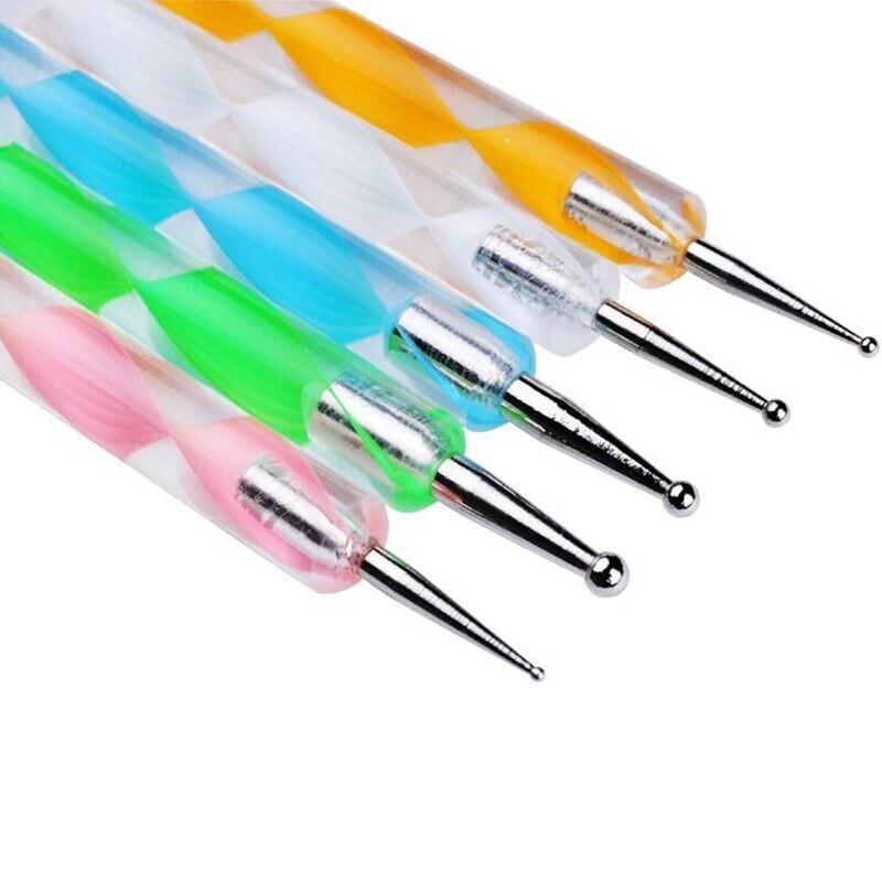 5 tlg. Dotting Tool Set Spot Swirl UV Gel Naildesign Nailart Pinsel Bunt Nails