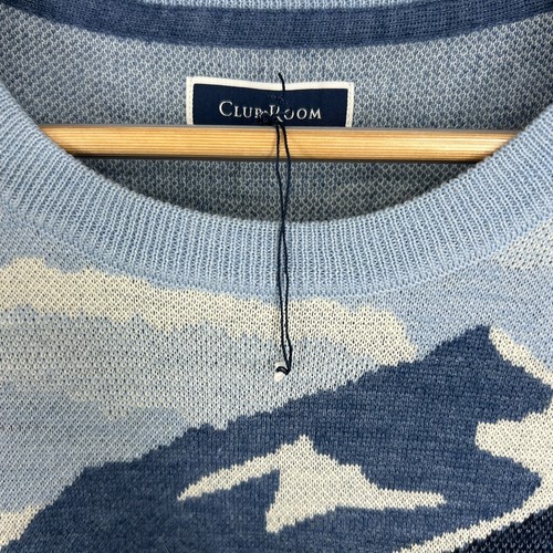 Club Room Golf Course Merino Wool Sweater Mens Size XXL Pale Ink Blue Crewneck - Picture 8 of 15