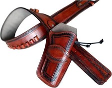 Fondina pistola cintura revolver pistola pelle lavorata .22 .35/357 .44/45 Cal Western