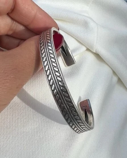 Thanks Giving Gift 4 Men's 925 Silver Adjustable Viking Cuff Bangle Bracelet Foto 3 de 4