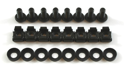 8 x schwarze M6 Rackmontage Muttern Schrauben & Kunststoffkappenscheiben Pro Audio 19'' Studio