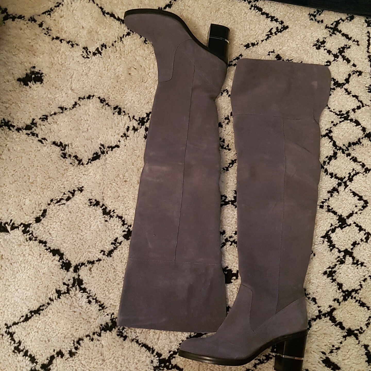 Office Grey Suede Over Knee Boots. Uk8 