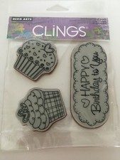 Hero Arts Cling Rubber Stamps Happy Birthday to You Cupcakes CG151 Scrapbooking