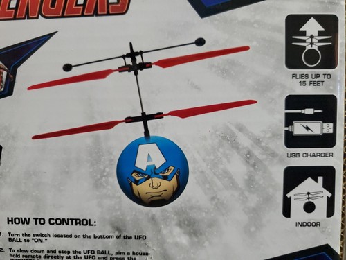Captain America Marvel Avengers Flying UFO / Hoverball (New In Box) - Picture 7 of 8