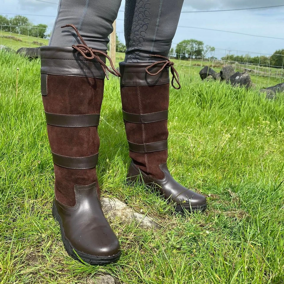 KTY Country Boots Leather Equestrian Riding Walking Waterproof - cheap SALE - Image 3 of 4