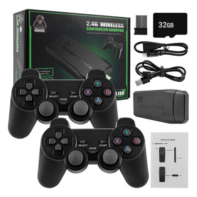 Wireless 4K HDMI Videospielkonsole Retro 20000+ Spiele TV Stick 32/64G+2 Gamepad