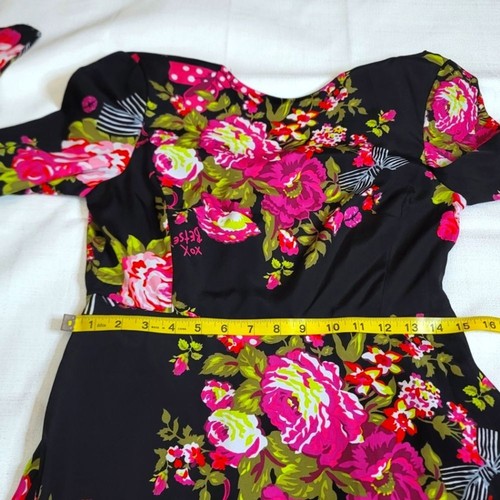 Betsey Johnson Floral Bell Sleeve Dress Size 2 - Picture 9 of 11