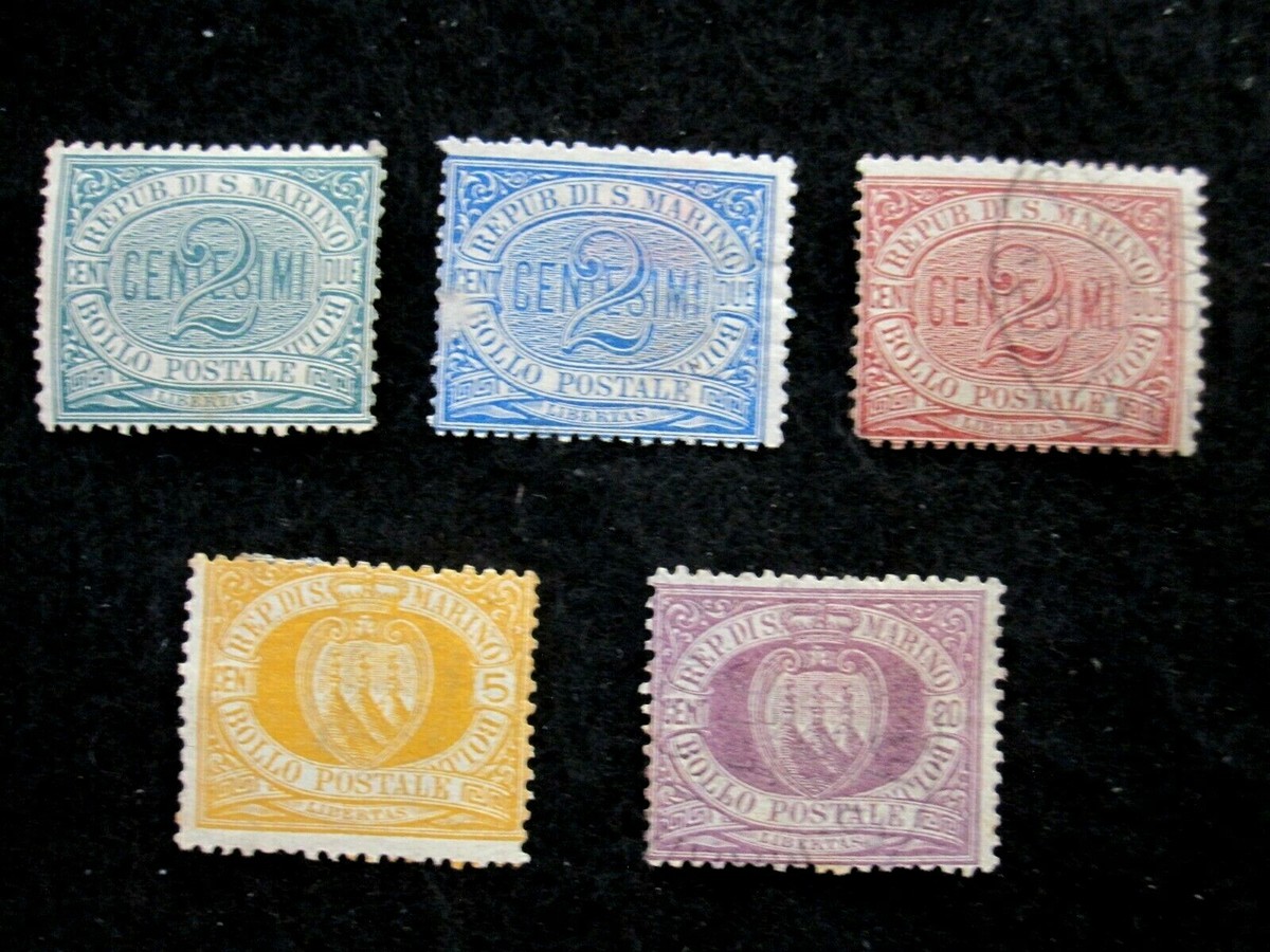 SAN MARINO - SCOTT# 1-3,5,12 - MINT/USED - CAT VAL $99.75 | eBay