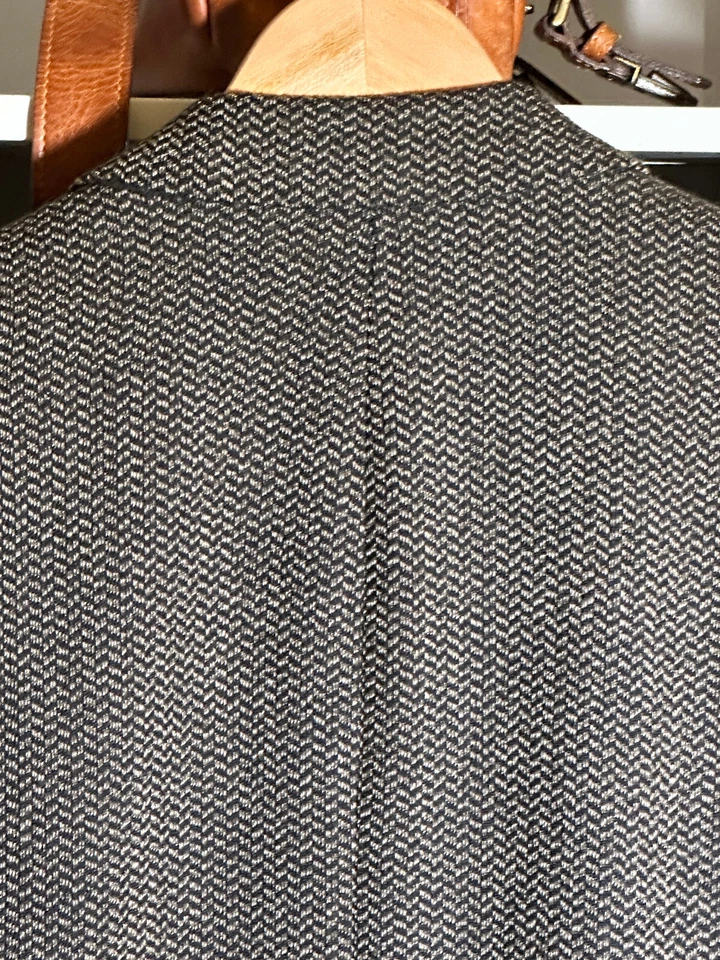 Blazer Hugo Boss Para Hombres 44R Tostado Negro Espiga Chaqueta de Lana Hecha en EE. UU. Foto 4 de 4