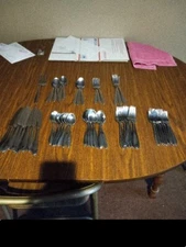 Onieda Stainless Flatware 5 Piece Place Setting For 8 With Extras 55 Total Pcs.