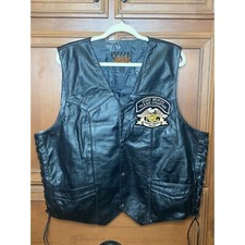 Vtg 2003-08 Harley Davidson 25 yr HOG Owners Group Fort Worth Leather Vest Sz 48