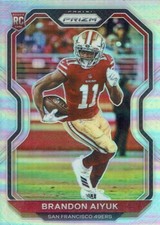 Panini Football Prizm 2020 Rookie Card No. 301 Brandon Aiyuk Silver Prizm. rookie card picture