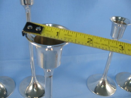 C/H (5) Silver Taper Candle Holders, Snuffer, (4) Votive, ORIGINAL BOX, NEW - Picture 17 of 22