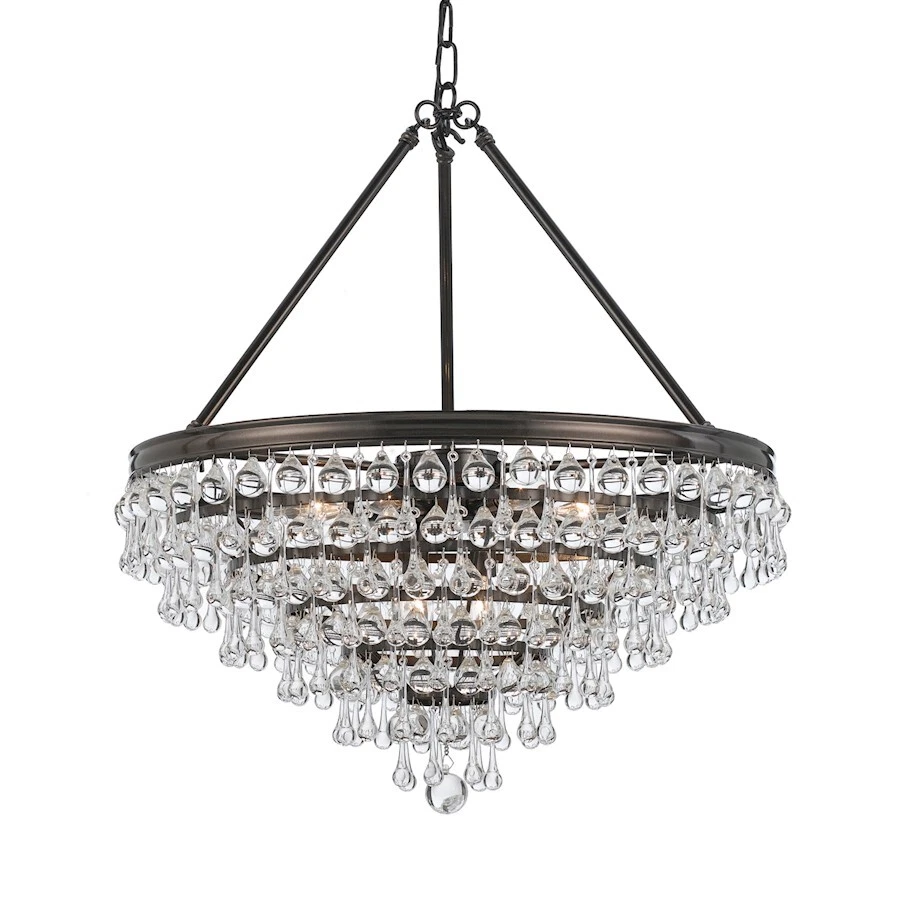 Crystorama Calypso 8 Light Crystal Teardrop Bronze Chandelier 137 VZ