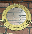 Vintage Brass 11-inch porthole, mirrored
