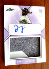 2021 Leaf Perfect Game Dakota Jordan Autograph Jersey Card 8/8 Mississippi St.