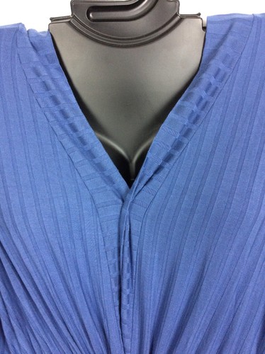 Accappatoio a costine 18/20 BIJOU BLUE Cacique Lane Bryant morbido manica lunga coulisse nuovo - Foto 2 di 9