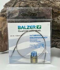 Balzer Shirasu 1x7 Niroflex Edelstahlvorfach 50cm 12kg mit Einzelhaken Gr.1/0