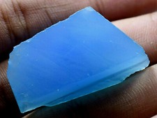 Untreated 51.85 Ct Natural Chalcedony Deep- Blue Translucent Superb Rough Slab