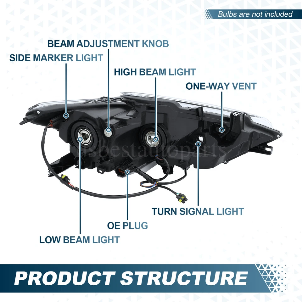 Par de lâmpadas de faróis projetor LED DRL para 2016 2017 2018 Nissan Maxima S|SL|SV - Imagem 4 de 4