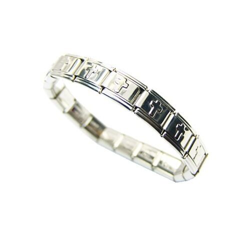 Italian Charms STARTER BRACELET Silver Cross - Picture 1 of 1