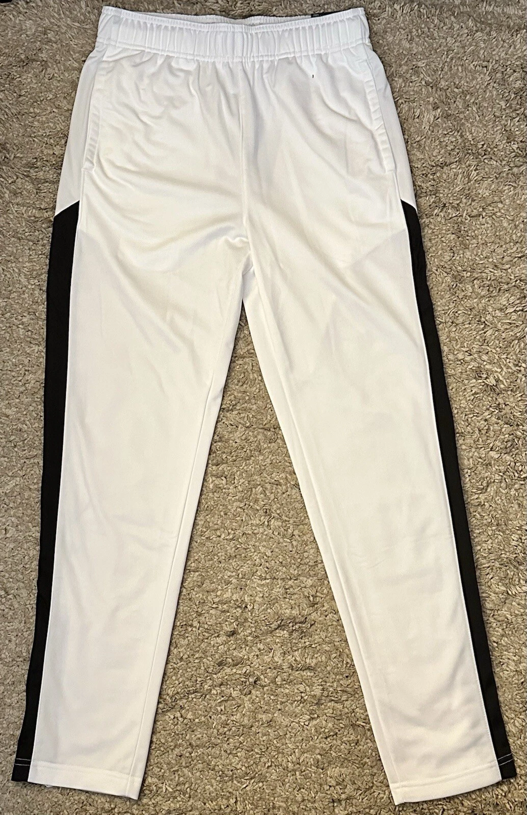 Xersion Men’s Size S White Quick-Dri Elastic Waist Tapered Activewear Pants NWT