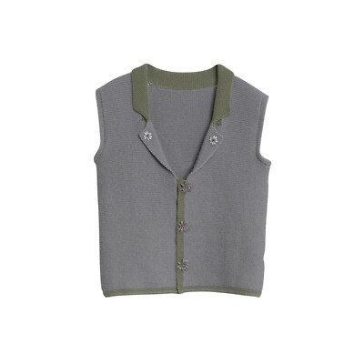 Sundazed (Germany) Homespun Wool Purl Knit Floral Studded Midsommar Vest : M