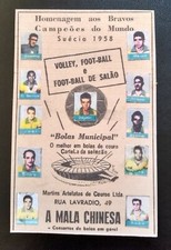 CARTELA ++ PELÉ ROOKIE CARD ++ 1958 Original +++ Brazil Football Legends RARE
