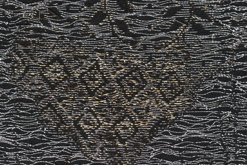 vintage Japanese kimono silk chirimen black silver metallic urushi fabric 5 - Picture 20 of 24