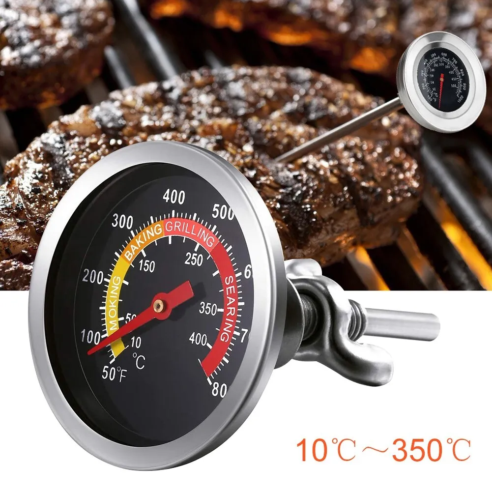1PCS Grill Thermometer Barbecue BBQ Charcoal Smoker Temperature Gauge Pit  Tool